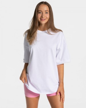 Teveo Candy Oversized T-shirts Damen Weiß | YBT-3968