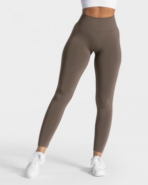 Teveo Classy Leggings Damen Grau Braun | YIH-4269