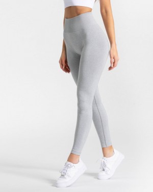 Teveo Classy Leggings Damen Hellgrau | IKN-1688
