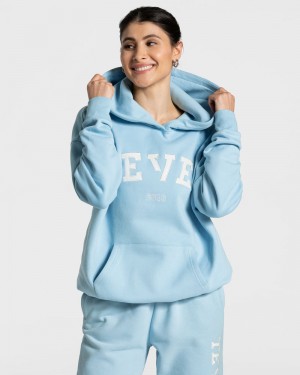 Teveo College Oversized Hoodie Damen Blau | HHI-0381