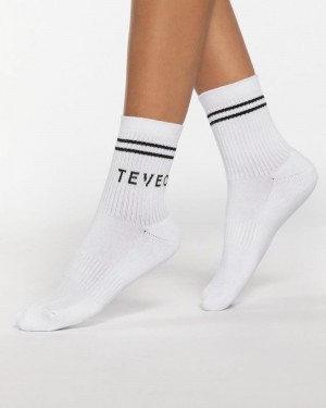 Teveo Crew (2pcs) Socken Damen Weiß | LQI-4531