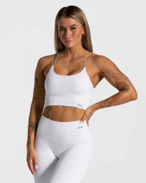 Teveo Elegant Riemen Oberteile Damen Weiß | TGS-7527