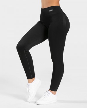 Teveo Elegant Scrunch Leggings Damen Schwarz | OVH-1893