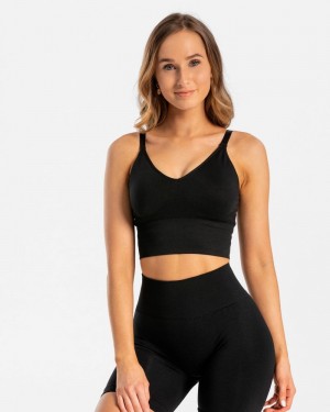 Teveo Essential V-top Oberteile Damen Schwarz | WZH-2766