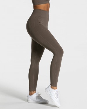 Teveo Focus Scrunch Leggings Damen Grau Braun | SGR-7286