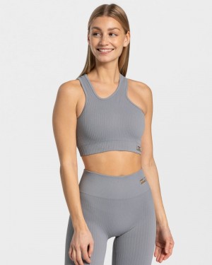 Teveo Golden Asymmetric Oberteile Damen Grau | OWF-6733