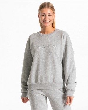 Teveo Iconic Oversized Pullover Damen Grau | GTG-1984