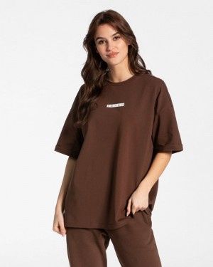 Teveo Iconic Oversized T-shirts Damen Braun | DNV-4868
