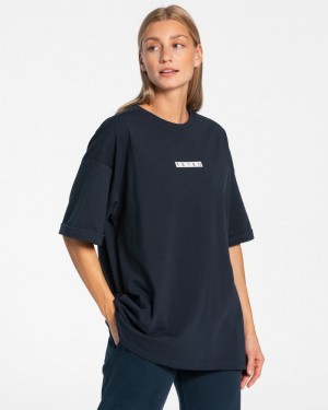 Teveo Iconic Oversized T-shirts Damen Dunkelblau | LGX-7325