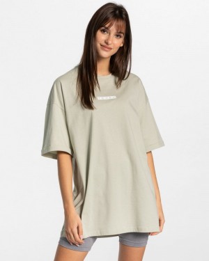 Teveo Iconic Oversized T-shirts Damen Olivgrün | MVE-9017