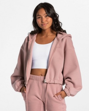 Teveo Iconic Oversized Zip Hoodie Damen Berry | ZGN-9663