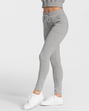 Teveo Klassische Jogginghose Damen Hellgrau | JTH-8596