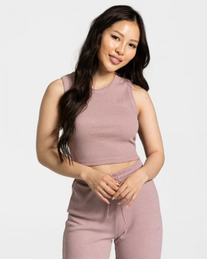 Teveo Lounge Crop Oberteile Damen Rosa | JDZ-7510