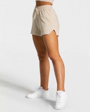 Teveo Lounge Kurze Sporthose Damen Beige | MJR-5675