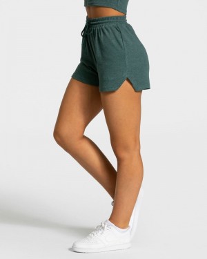 Teveo Lounge Kurze Sporthose Damen Dunkelgrün | QIU-9904