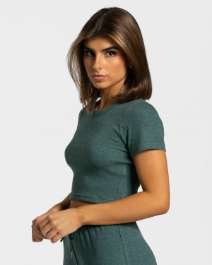 Teveo Lounge T-shirts Damen Dunkelgrün | TZJ-4491