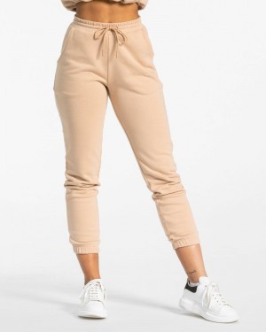 Teveo Oversized Jogginghose Damen Beige | NBY-1179
