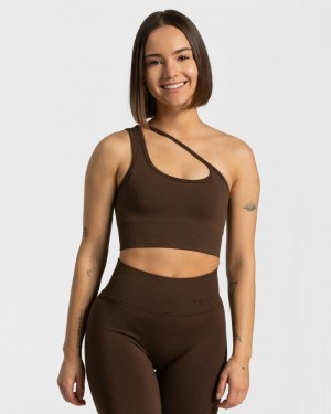 Teveo Sassy One Shoulder Sport BH Damen Braun | CBG-2980
