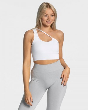 Teveo Sassy One Shoulder Sport BH Damen Weiß | KZR-4524