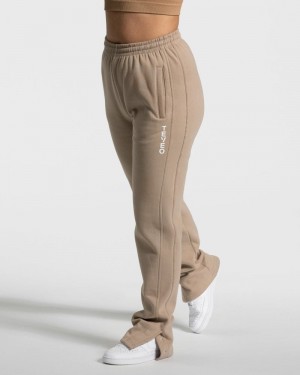 Teveo Sassy Slit Jogginghose Damen Beige | YOC-6987