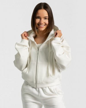 Teveo Sassy Zip Hoodie Damen Weiß | HDP-6944
