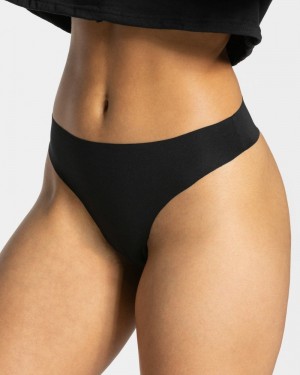 Teveo Seamless Tanga (2pcs) Unterwäsche Damen Schwarz | XGT-3543