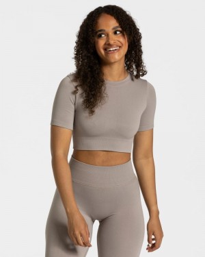 Teveo Sensation Crop Oberteile Damen Grau | KIA-2459