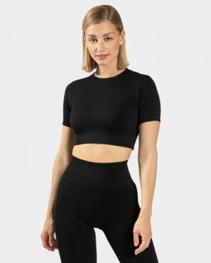 Teveo Sensation Crop Oberteile Damen Schwarz | VXS-6936