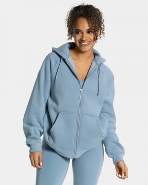 Teveo Statement Oversized Jacken Damen Grau Blau | PFG-0284