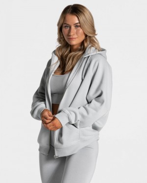 Teveo Statement Oversized Jacken Damen Hellgrau | AIB-3308