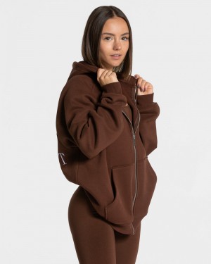 Teveo Statement Oversized Jacken Damen Kaffee | JPW-4366