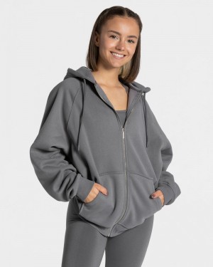 Teveo Statement Oversized Jacken Damen Tiefesgrau | YDA-2743