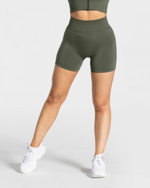 Teveo Statement Scrunch Kurze Sporthose Damen Khaki | XZV-5600