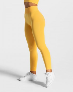 Teveo Statement Scrunch Leggings Damen Gelb | AHA-5881