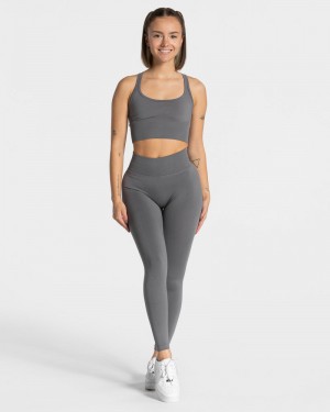 Teveo Statement Scrunch Leggings Damen Tiefesgrau | AKB-3830