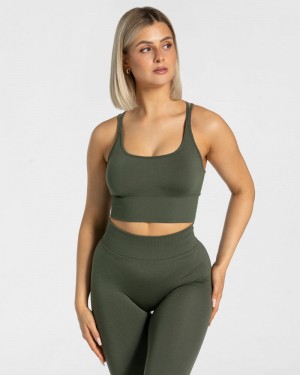 Teveo Statement Sport BH Damen Khaki | YXQ-9592