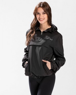 Teveo Statement Windjacke Damen Schwarz | JLL-0003