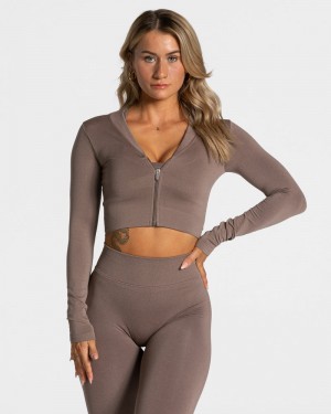 Teveo Statement Zip Jacken Damen Beige | PGC-4849