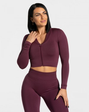Teveo Statement Zip Jacken Damen Lila | VLL-4646