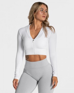 Teveo Statement Zip Jacken Damen Weiß | NUG-2544