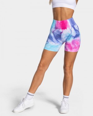 Teveo Tie Dye Scrunch Kurze Sporthose Damen Cold | SEA-7012