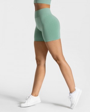 Teveo Timeless Scrunch Kurze Sporthose Damen Olivgrün | DVG-3645