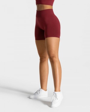 Teveo Timeless Scrunch Kurze Sporthose Damen Bordeaux Rot | JWF-3701