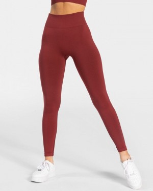 Teveo Timeless Scrunch Leggings Damen Bordeaux Rot | ZRJ-1584