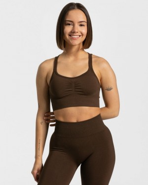 Teveo Timeless Scrunch Sport BH Damen Dunkelbraun | XDT-1999