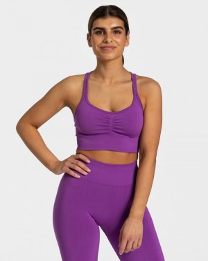 Teveo Timeless Scrunch Sport BH Damen Lila | EUJ-7356