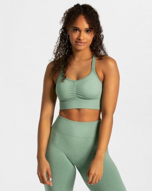 Teveo Timeless Scrunch Sport BH Damen Olivgrün | CEP-1846
