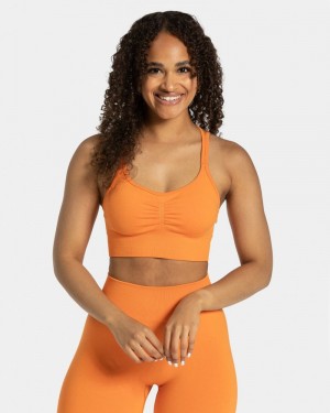 Teveo Timeless Scrunch Sport BH Damen Orange | LFI-2445