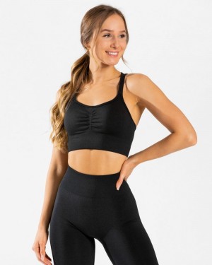 Teveo Timeless Scrunch Sport BH Damen Schwarz | TRI-4537