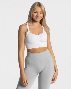 Teveo Timeless Scrunch Sport BH Damen Weiß | ACJ-8109